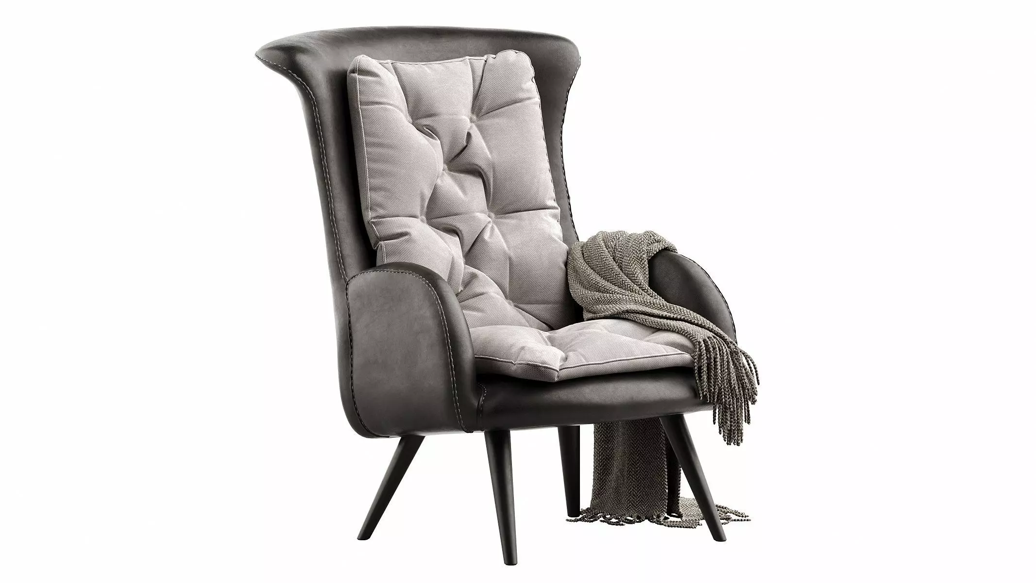 Modern Barao Lounge Chair Caramel Leather 3D model