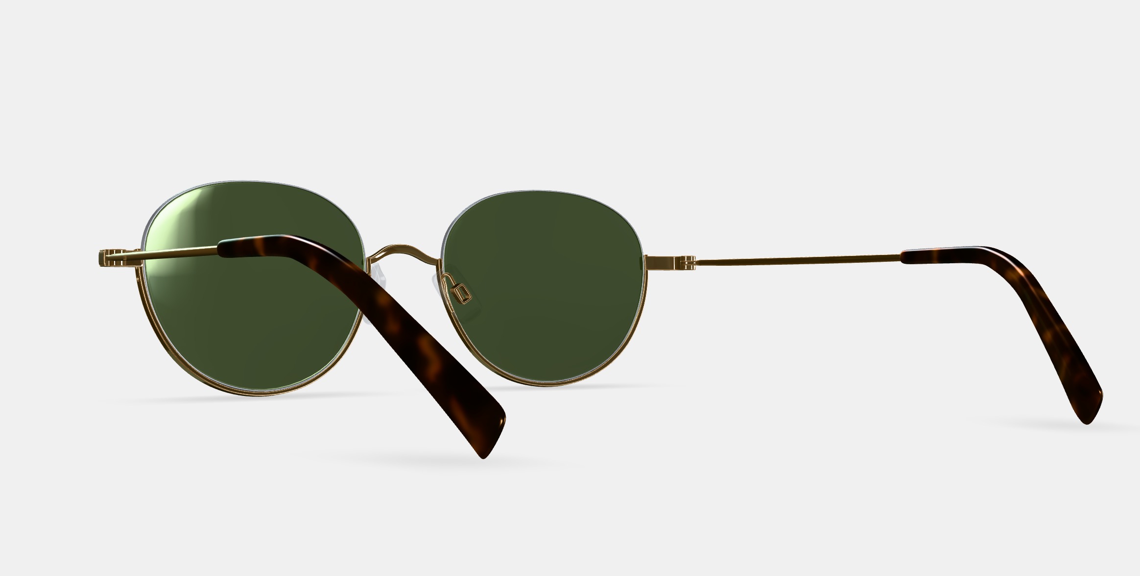 Satler Sunglasses in Polished Gold 3D model_2