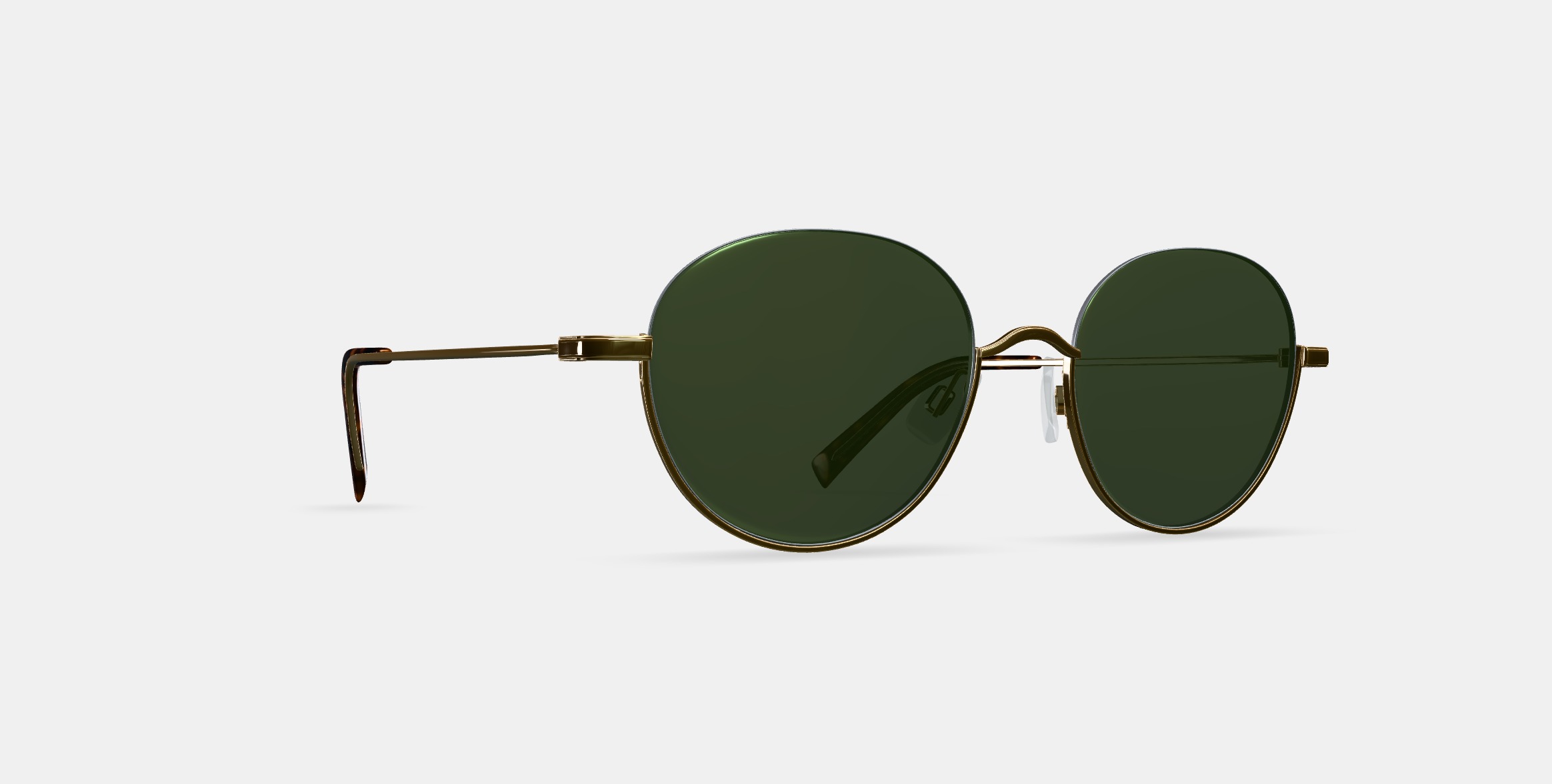 Satler Sunglasses in Polished Gold 3D model_9