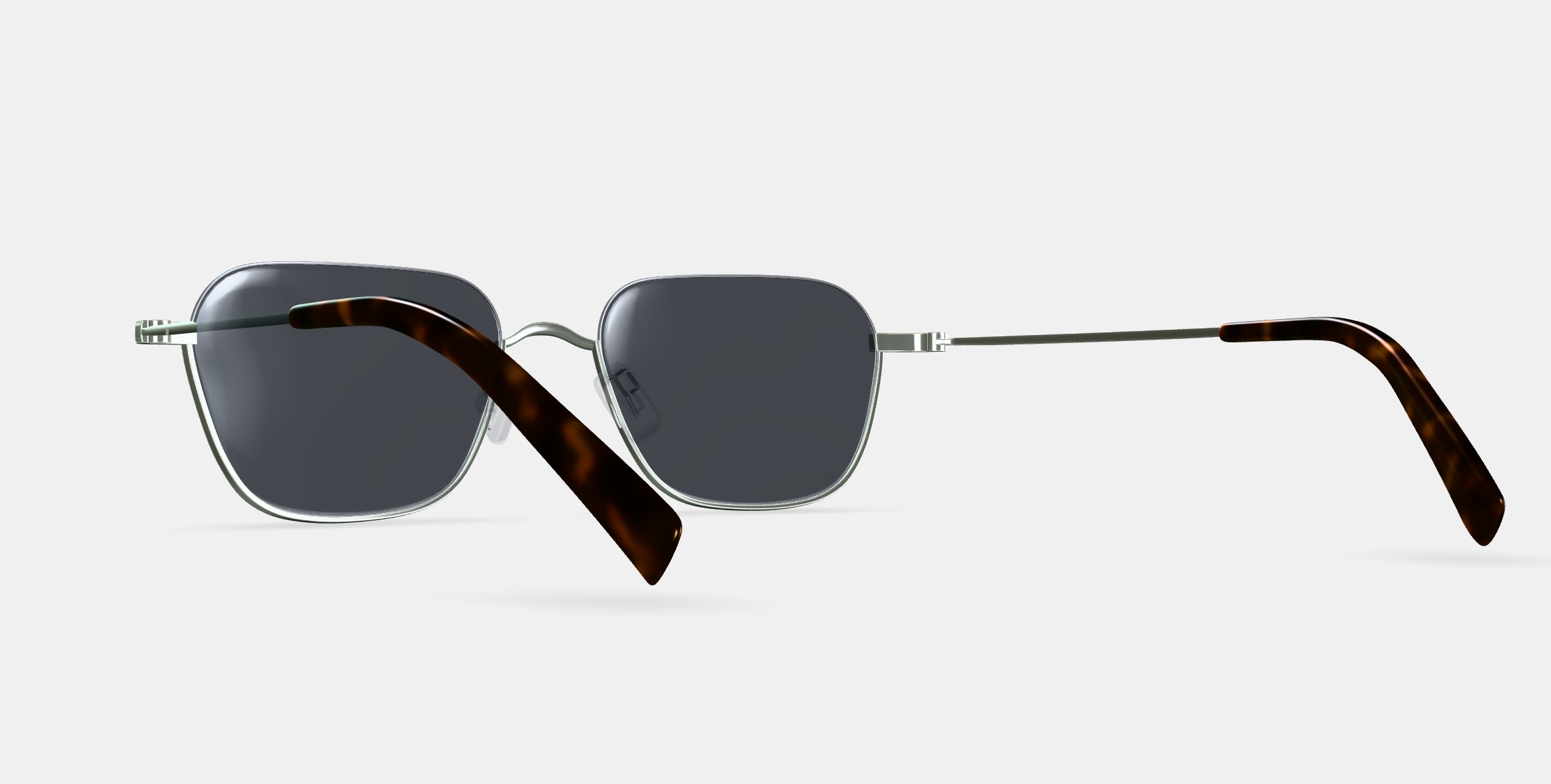 Healey Sunglasses in Polished Silver 3D model_2