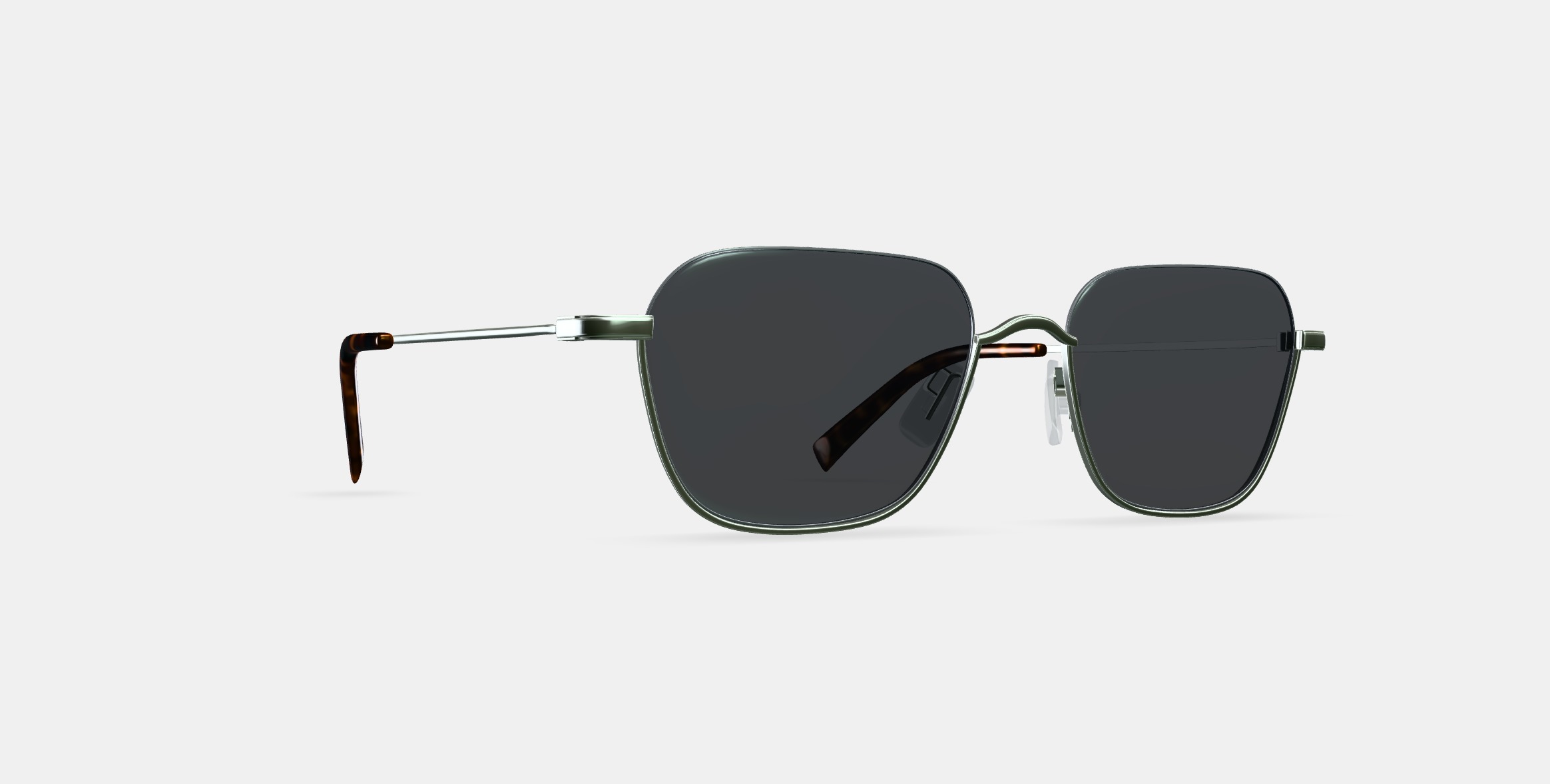 Healey Sunglasses in Polished Silver 3D model_9