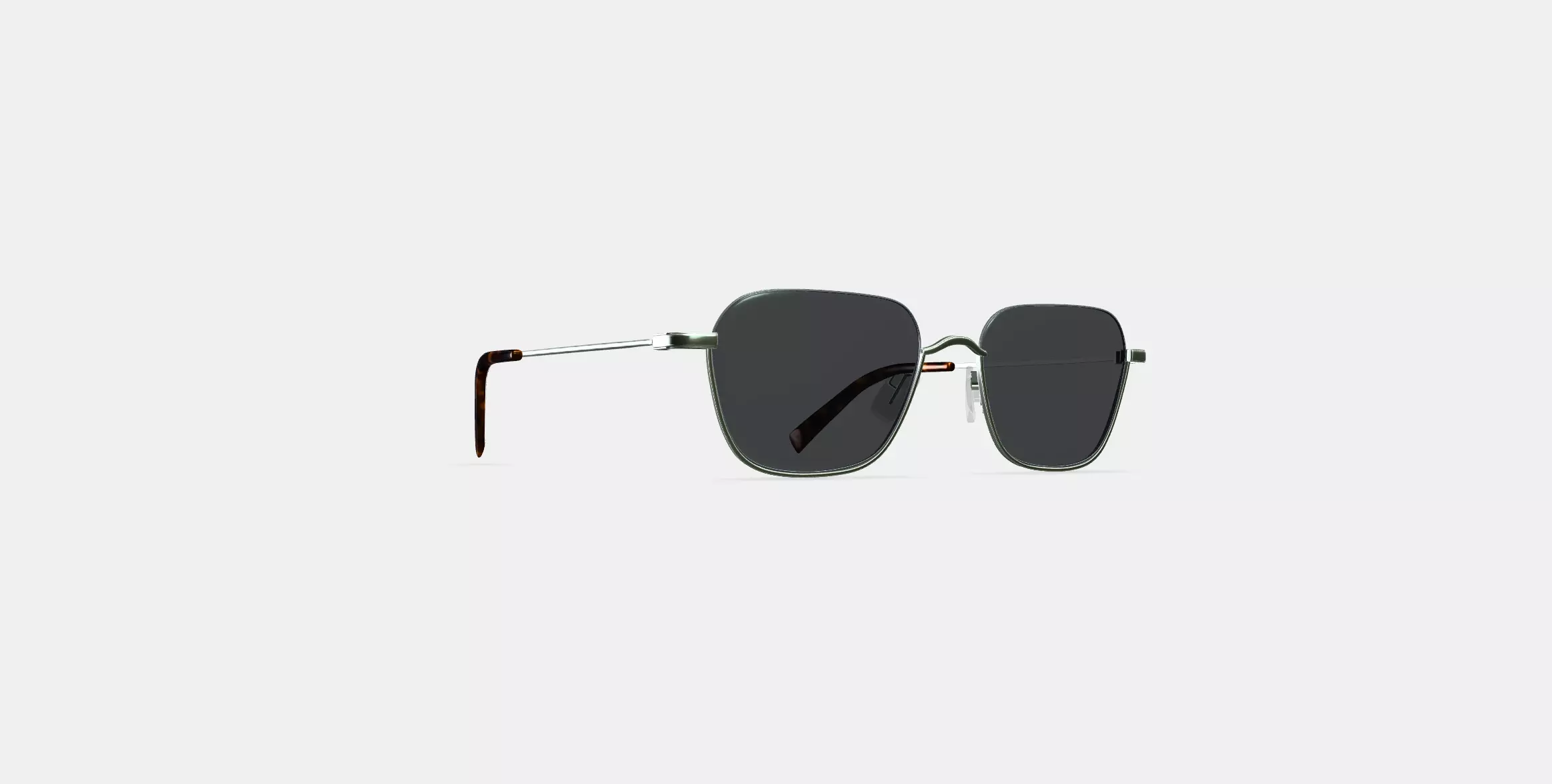 Healey Sunglasses in Polished Silver 3D model_0