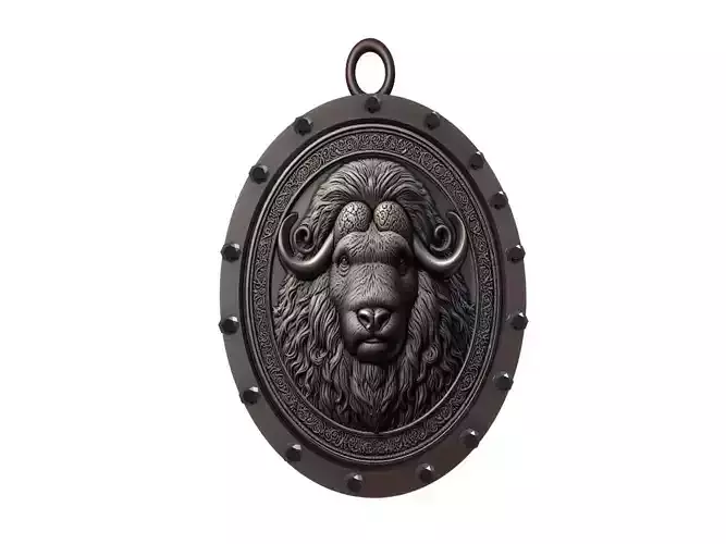 Musk Ox Animal Pendant