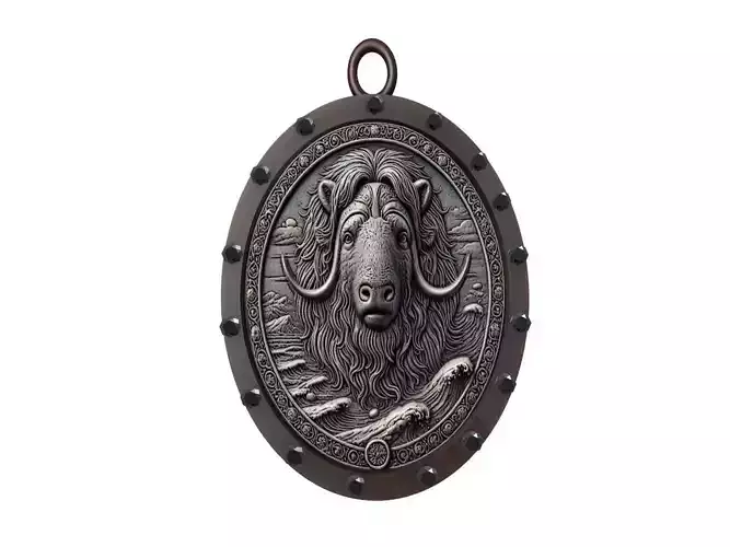 Musk Ox Animal Pendant