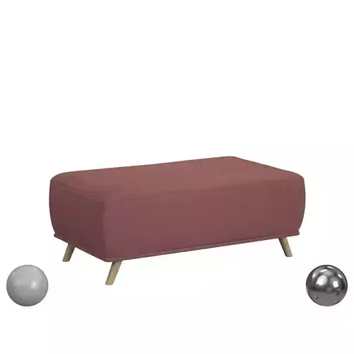 Coaster Elizabeth Corduroy Ottoman Wine Red 3D model