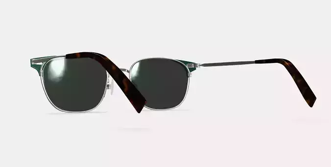 Heyward Sunglasses in Antique Silver with Pine