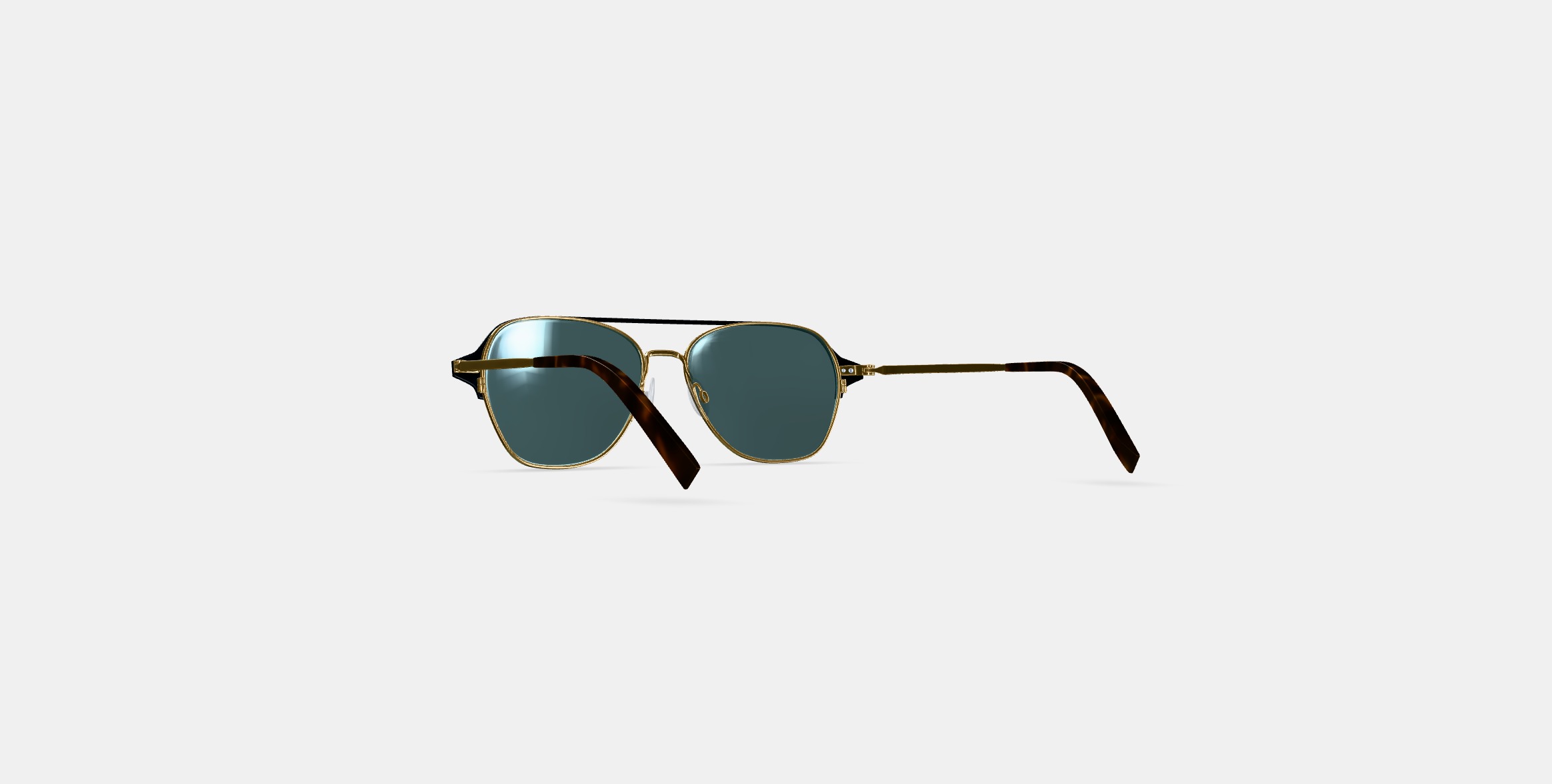 Corson Sunglasses in Jet Black with Polished Gold 3D model_16