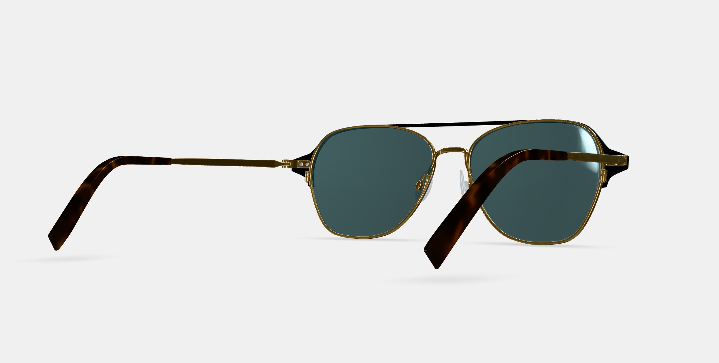 Corson Sunglasses in Jet Black with Polished Gold 3D model_6
