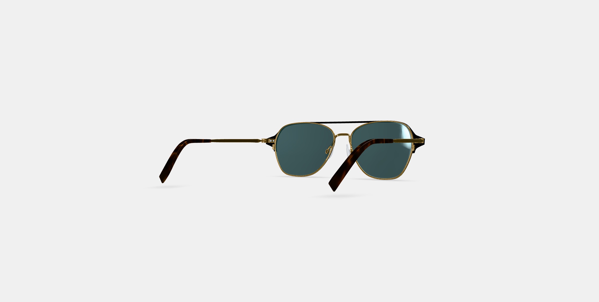 Corson Sunglasses in Jet Black with Polished Gold 3D model_4