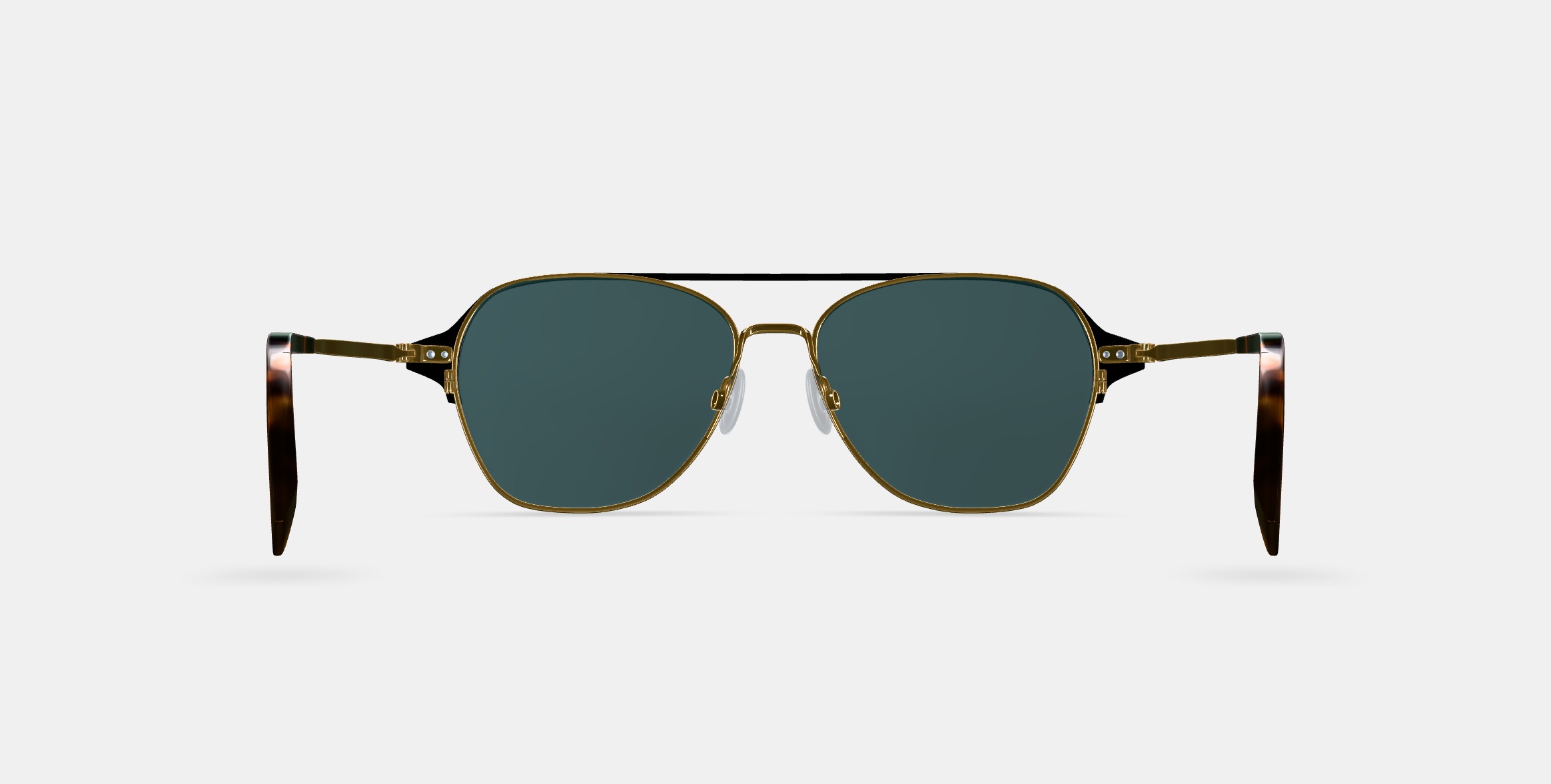 Corson Sunglasses in Jet Black with Polished Gold 3D model_15