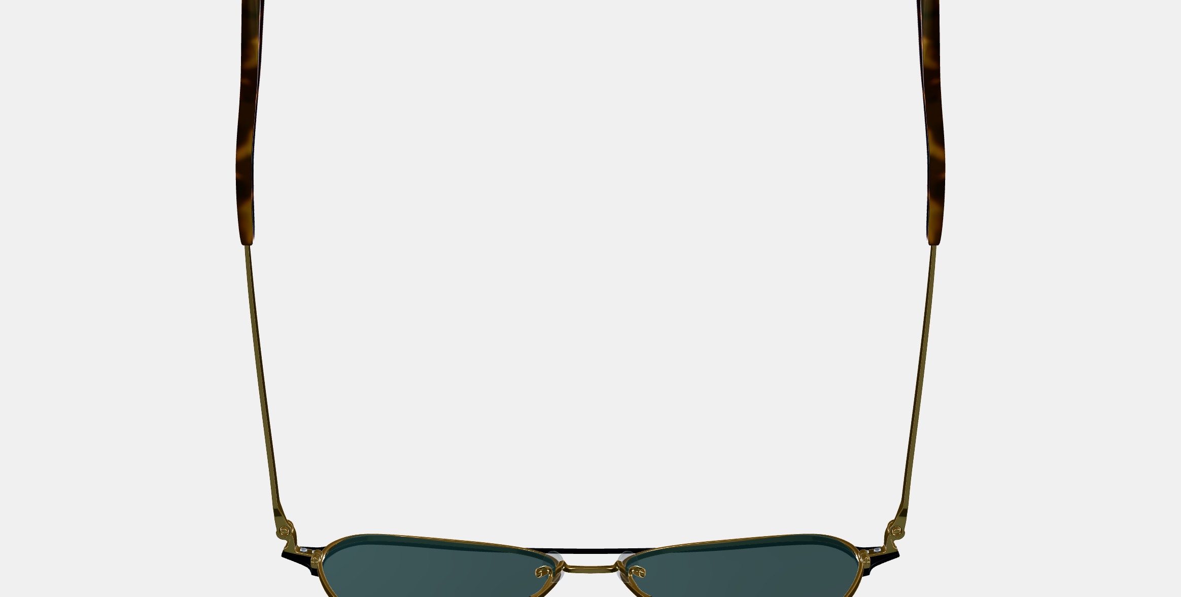 Corson Sunglasses in Jet Black with Polished Gold 3D model_8