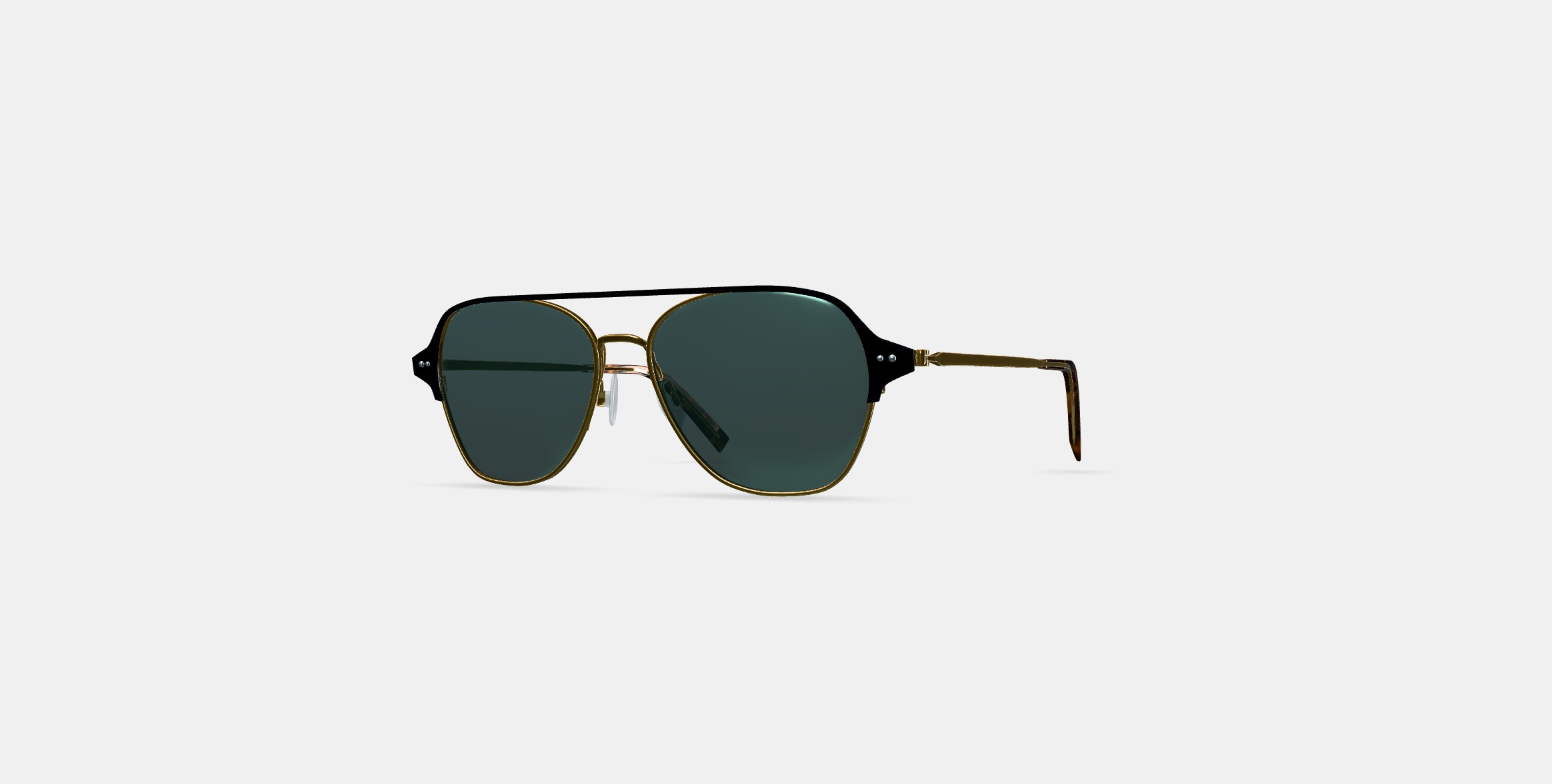 Corson Sunglasses in Jet Black with Polished Gold 3D model_11