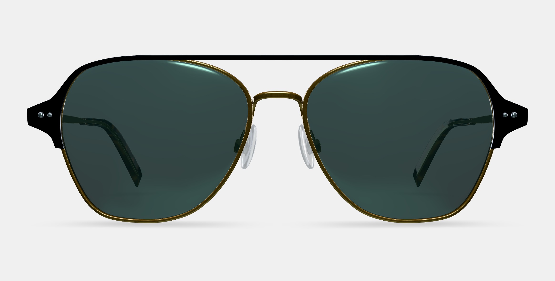 Corson Sunglasses in Jet Black with Polished Gold 3D model_12