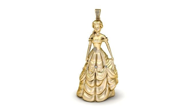 PRINCESS PENDANT 3D PRINTABLE MODEL  3D print model