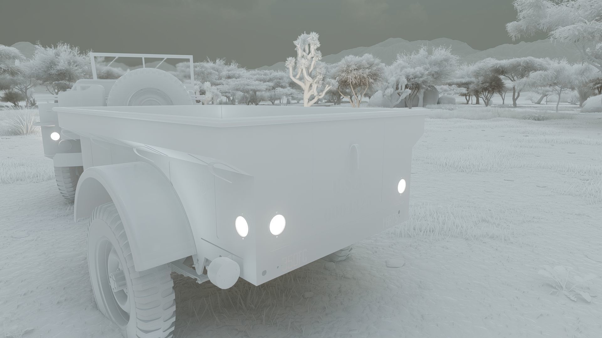 WW2 jeep with trailer 3D model_45