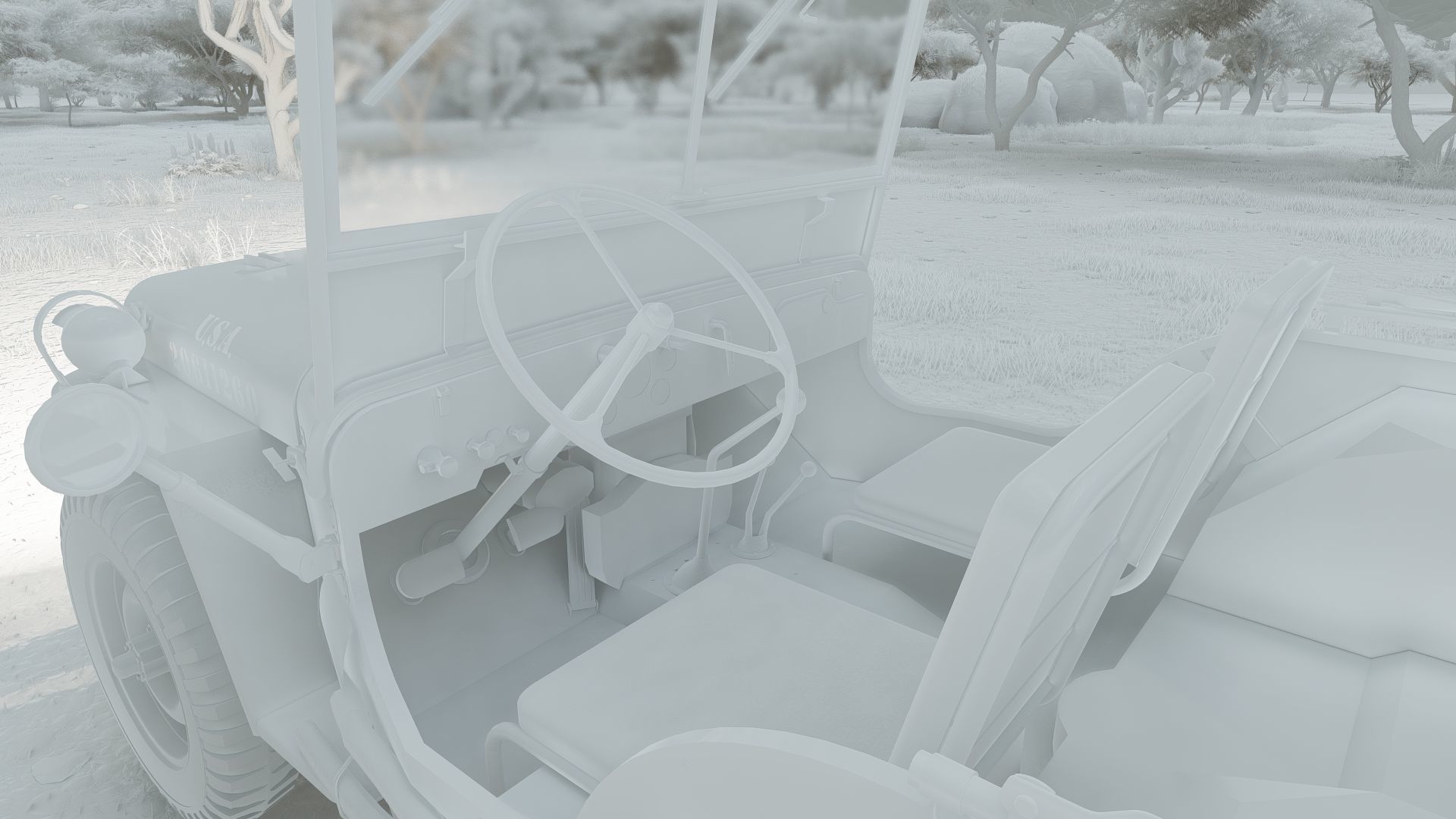 WW2 jeep with trailer 3D model_43