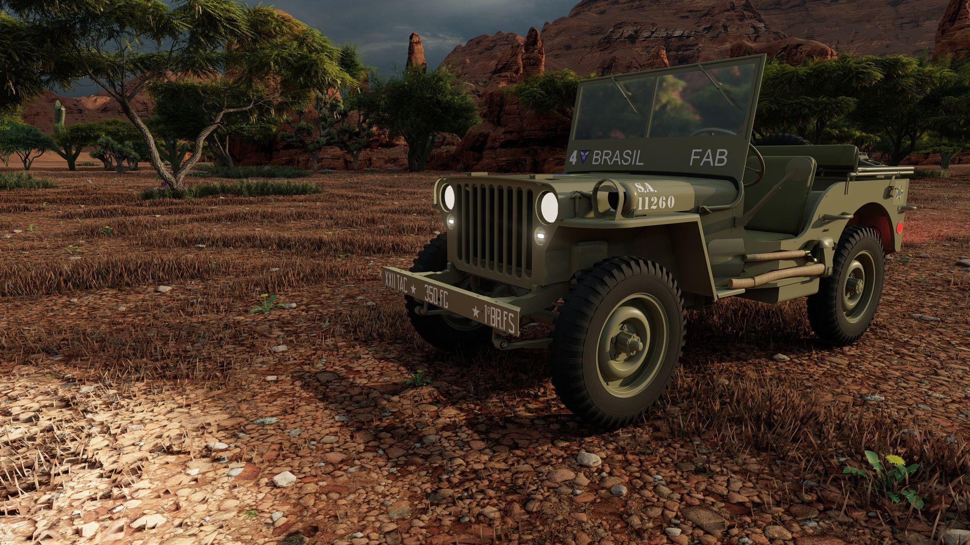WW2 jeep with trailer 3D model_37