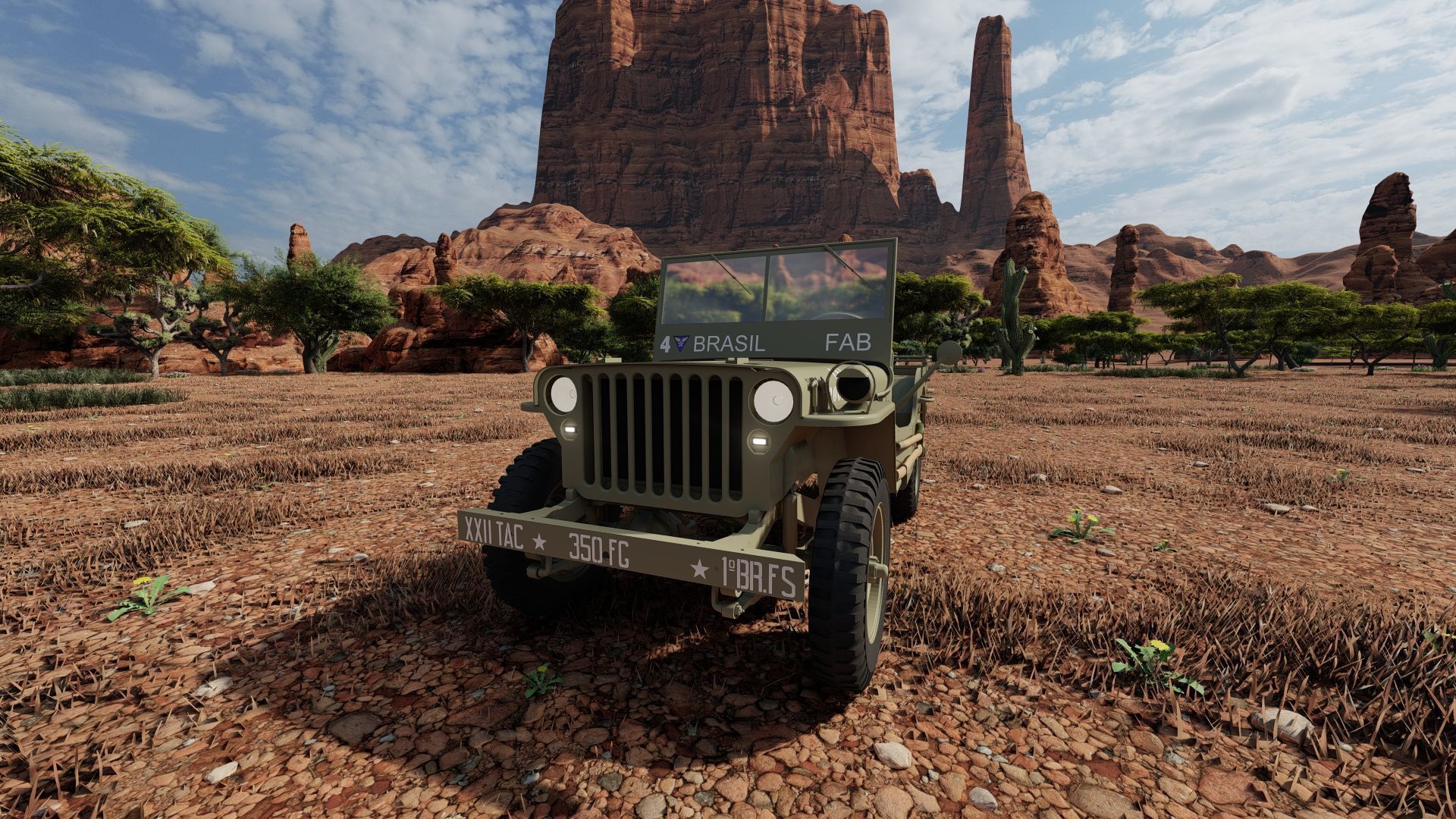 WW2 jeep with trailer 3D model_24