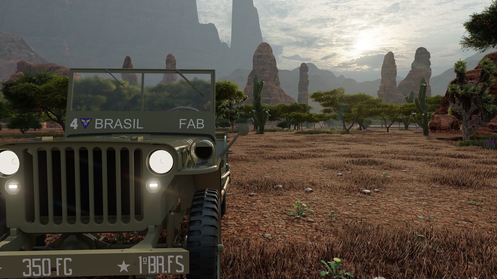 WW2 jeep with trailer 3D model_40