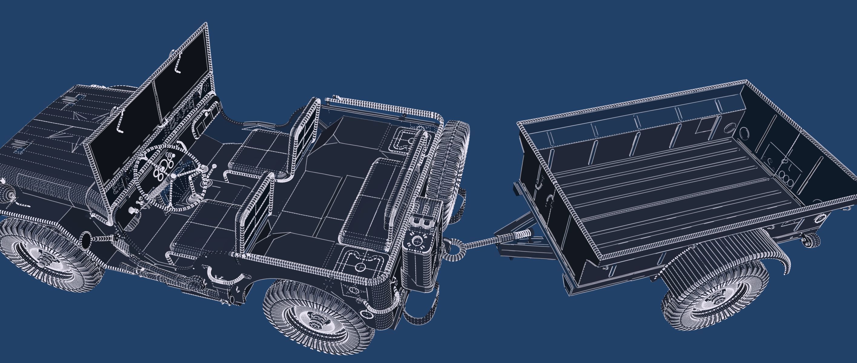 WW2 jeep with trailer 3D model_51
