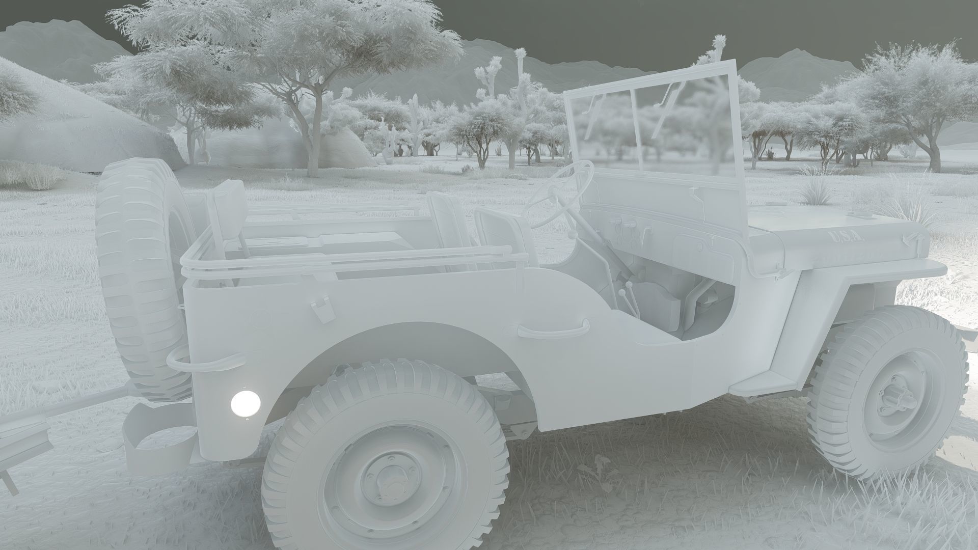 WW2 jeep with trailer 3D model_47