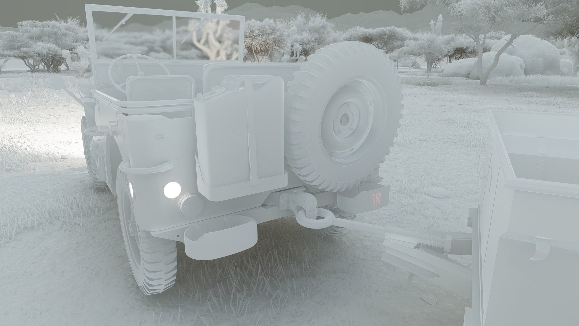 WW2 jeep with trailer 3D model_44