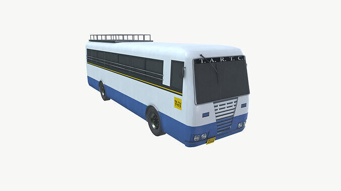 Indian Bus Low-poly 3D model