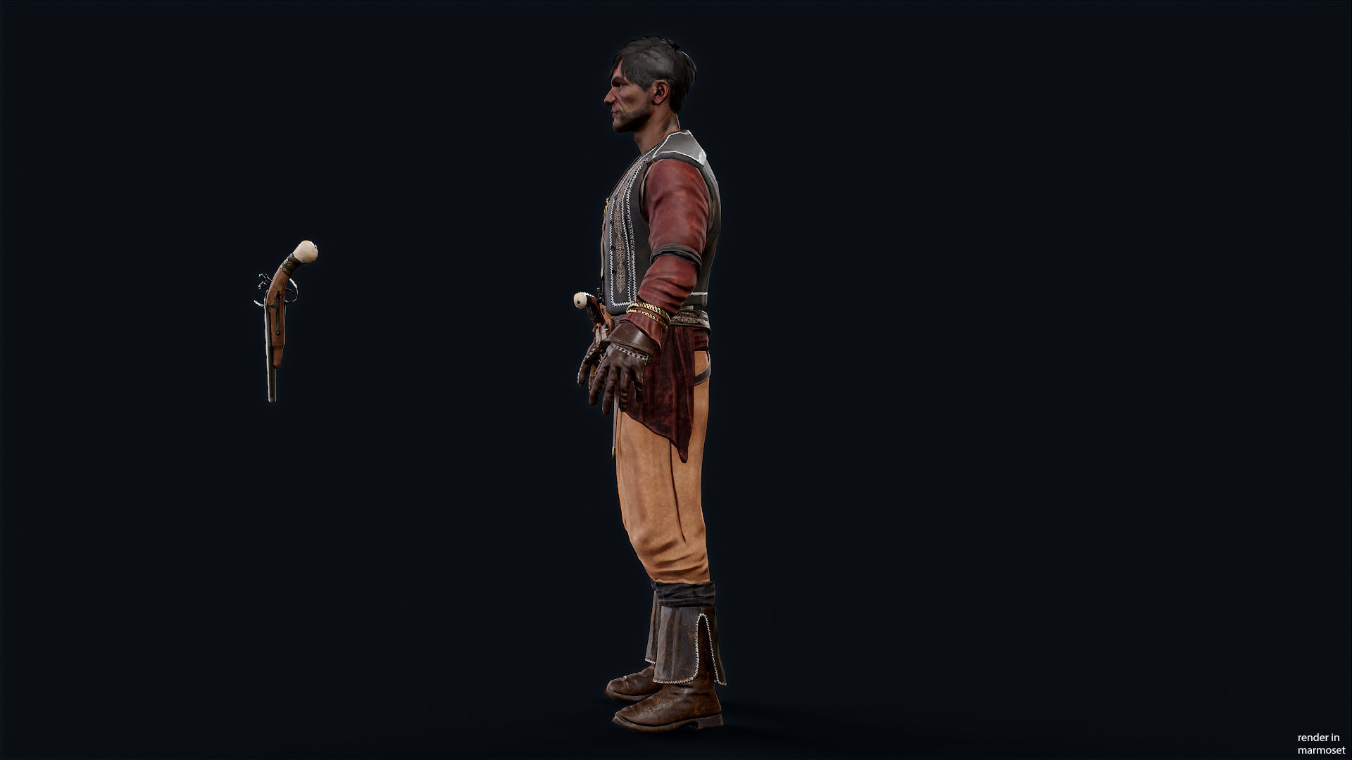 PIRATE 8R Low-poly 3D model_9