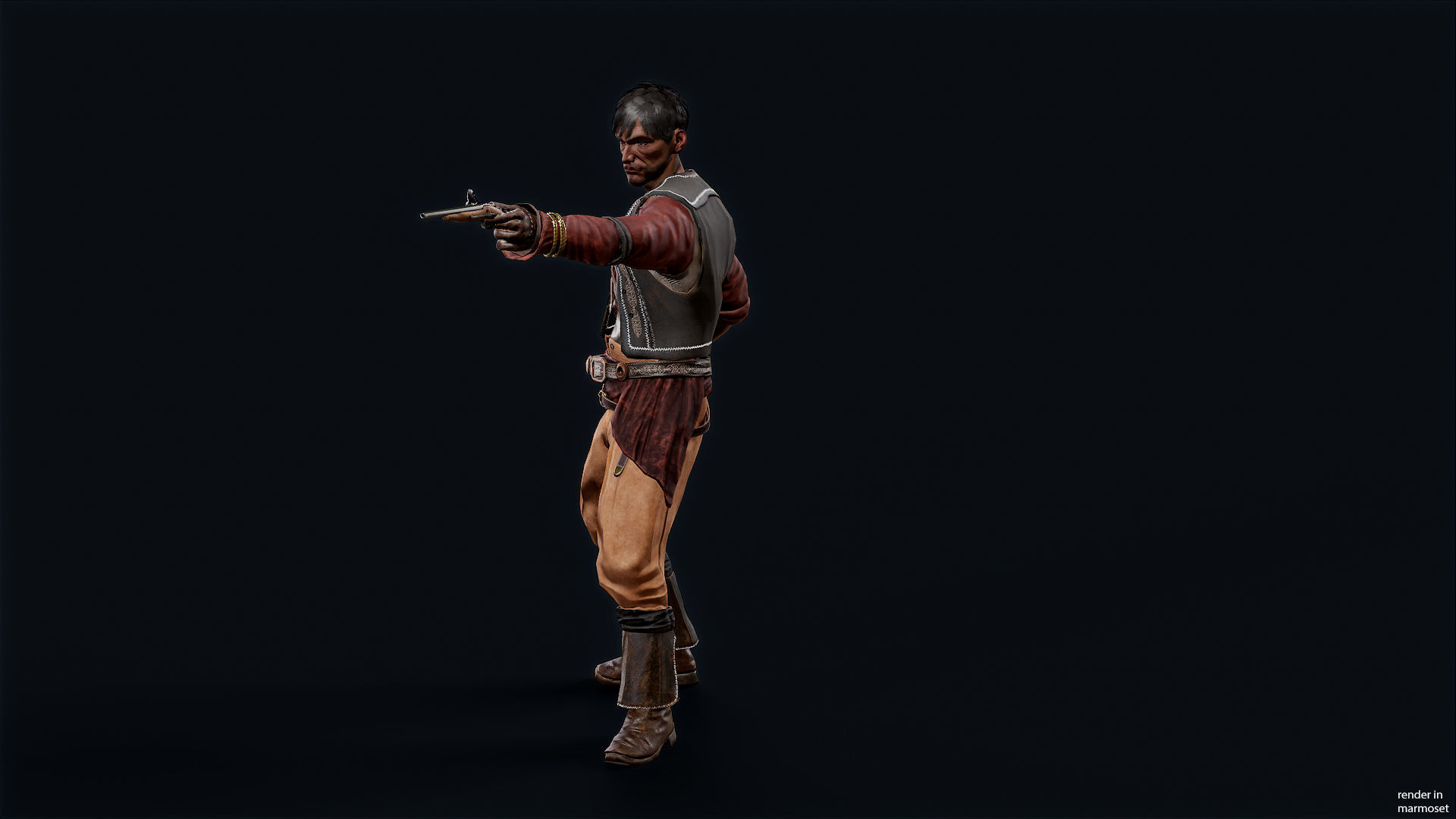 PIRATE 8R Low-poly 3D model_5