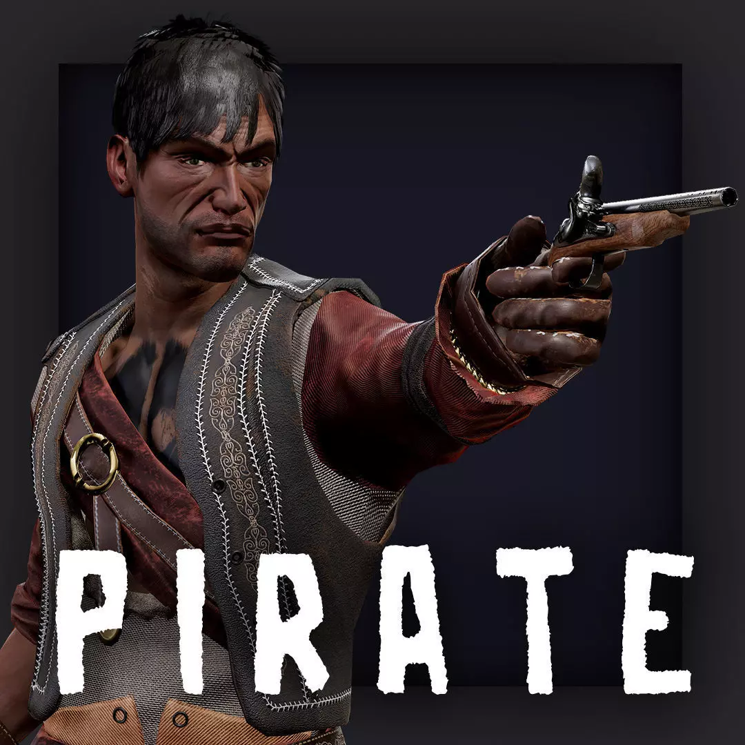 PIRATE 8R Low-poly 3D model_0