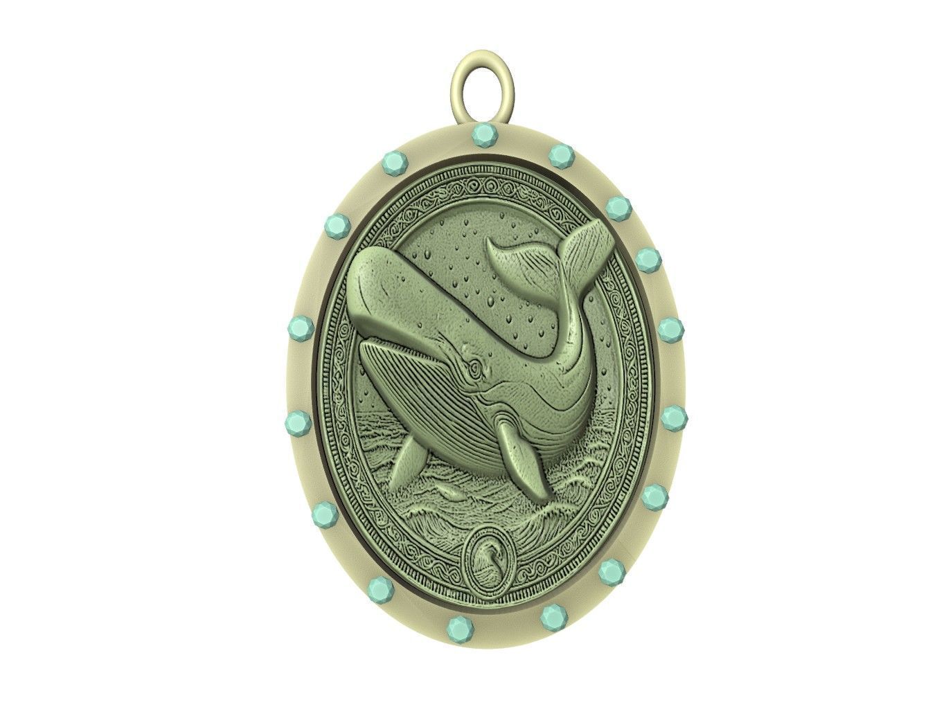 Sperm Whale Animal Pendant 3D print model_2
