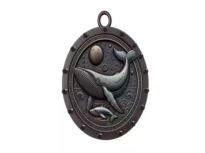 Minke Whale Animal Pendant