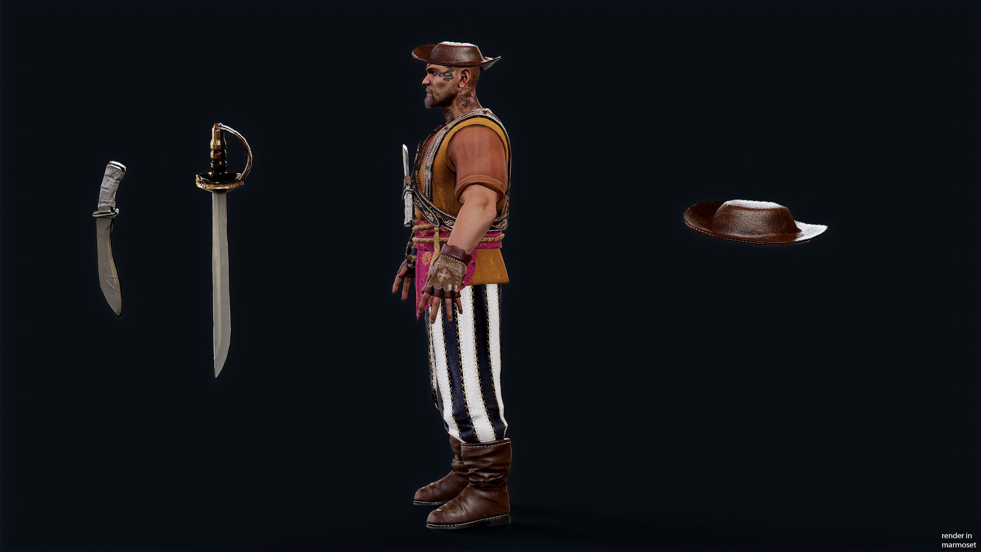 PIRATE 9R Low-poly 3D model_11