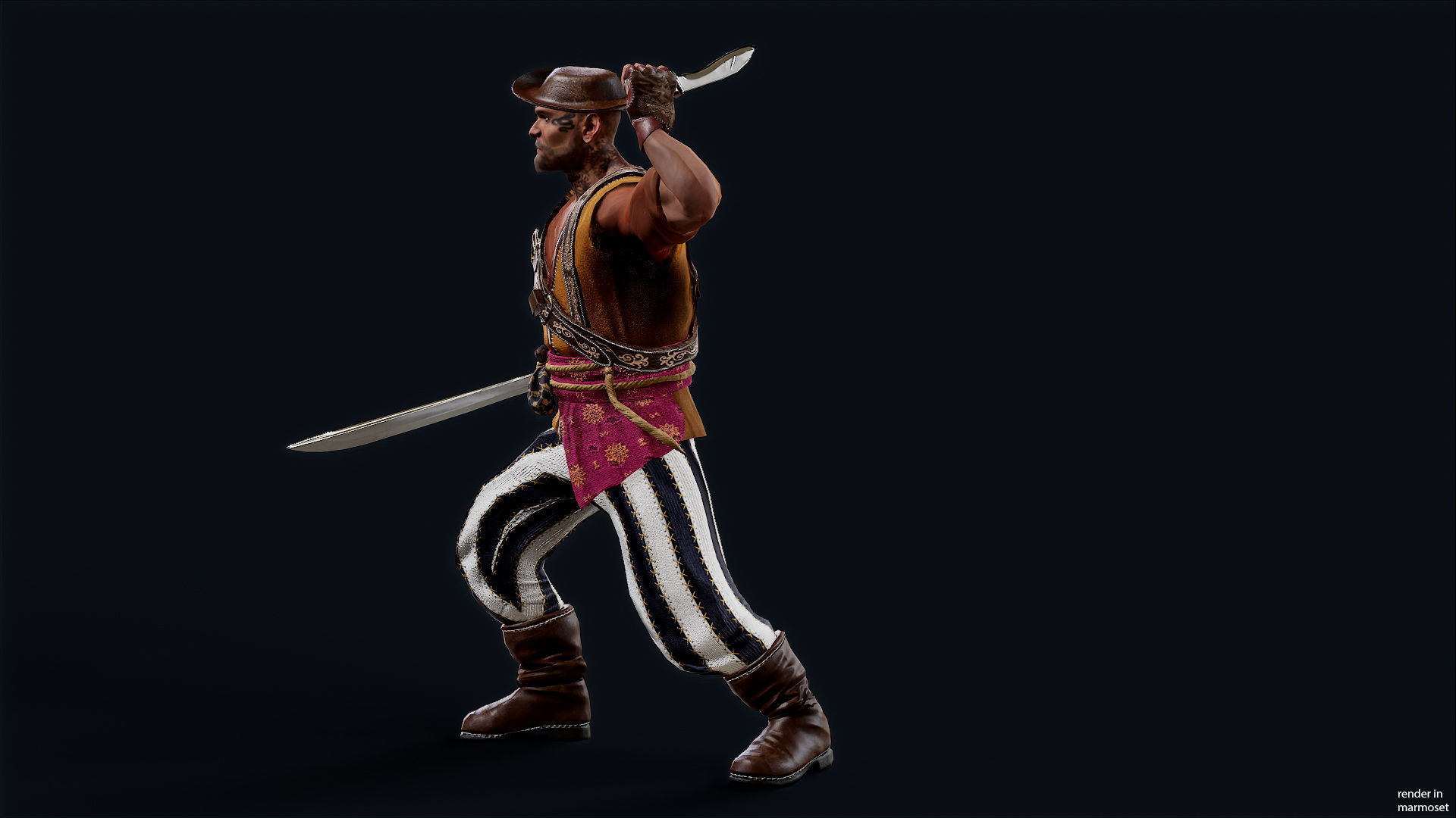 PIRATE 9R Low-poly 3D model_6