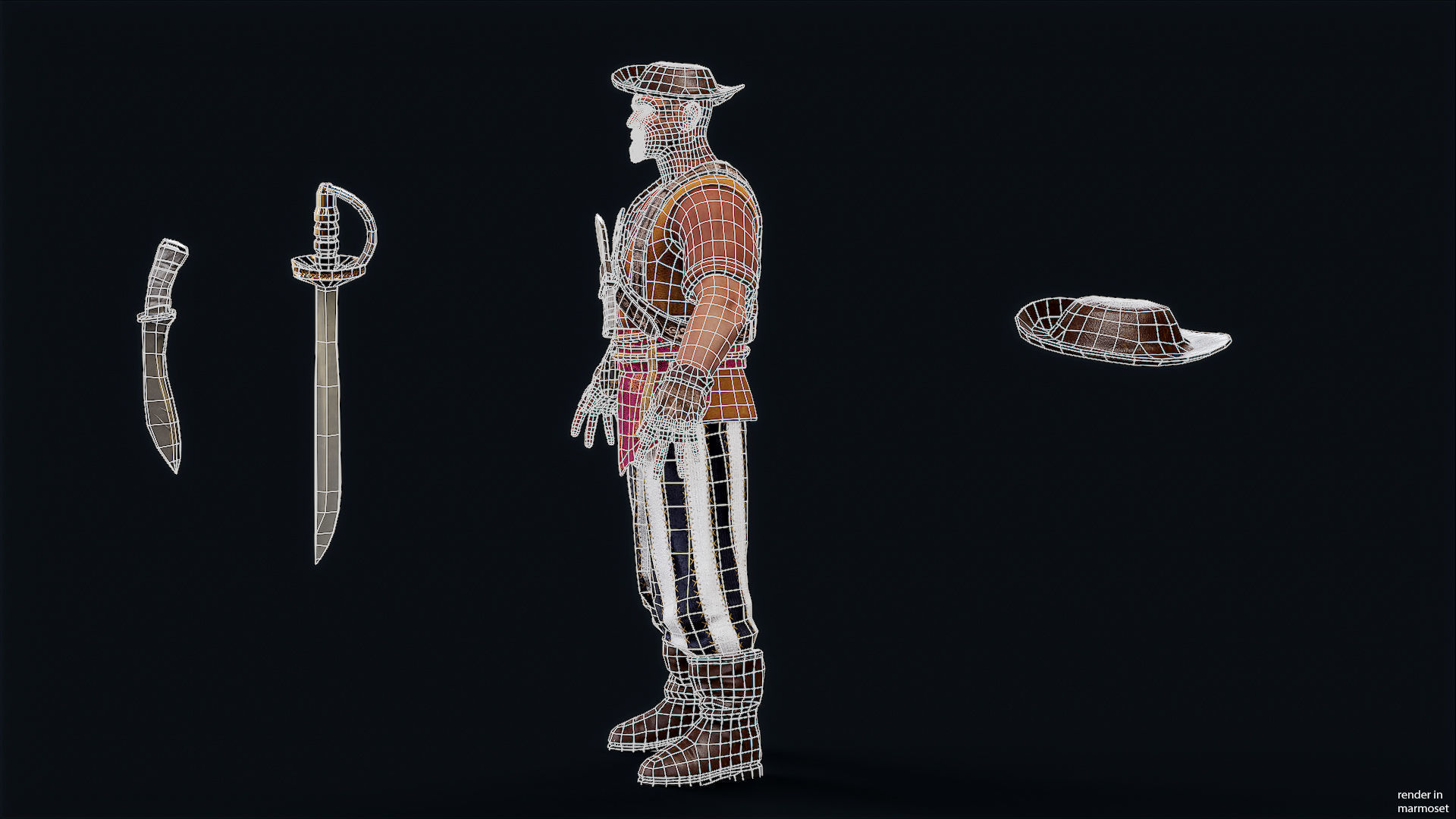 PIRATE 9R Low-poly 3D model_14