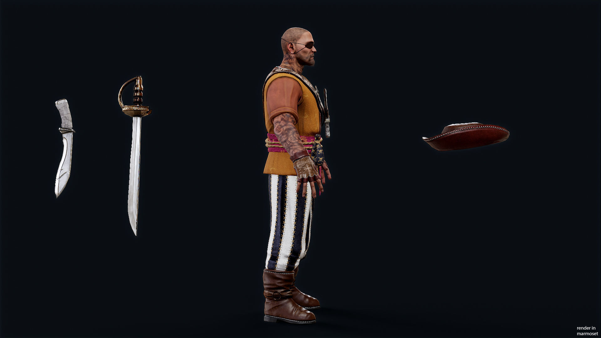 PIRATE 9R Low-poly 3D model_9