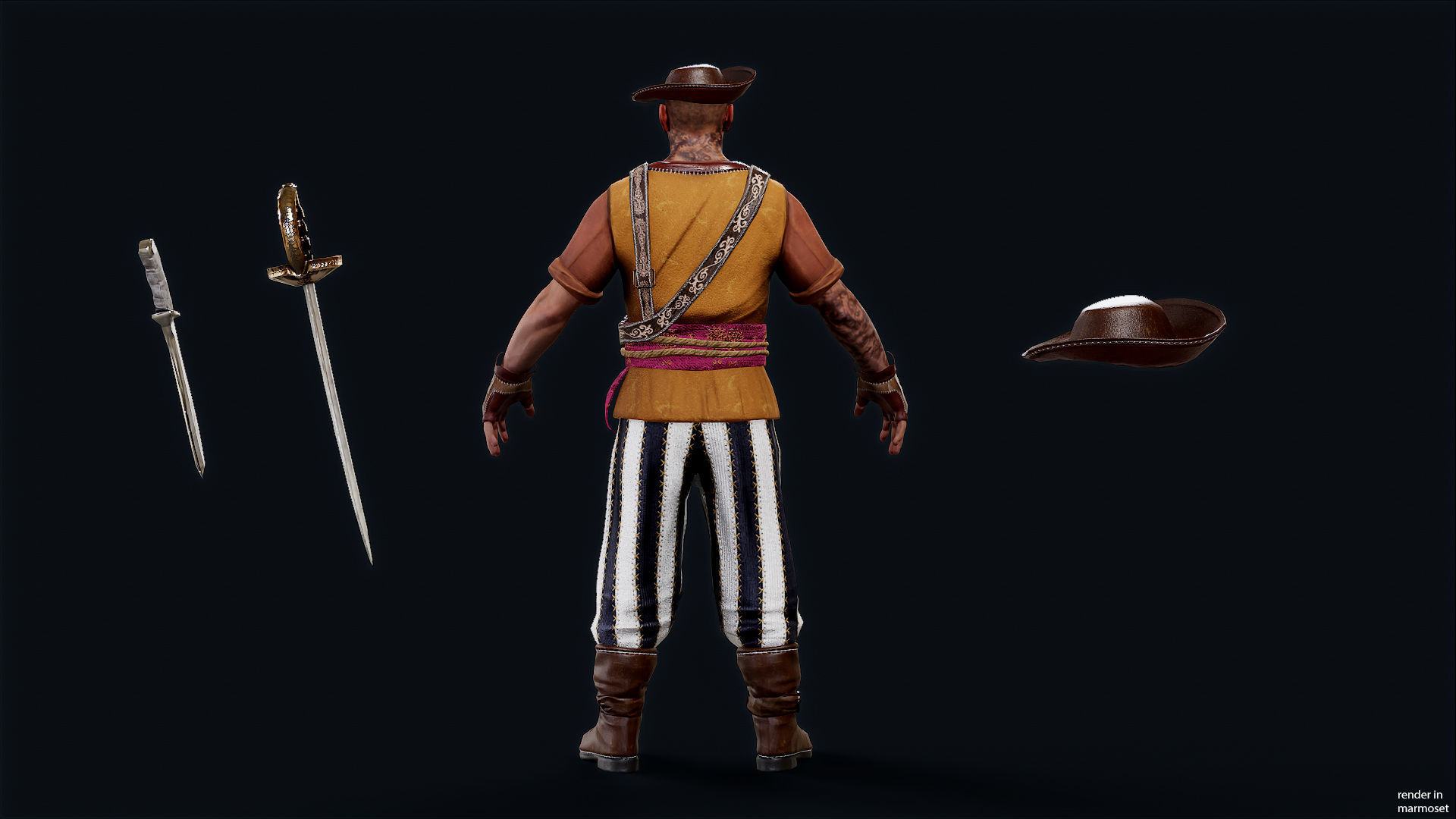 PIRATE 9R Low-poly 3D model_10