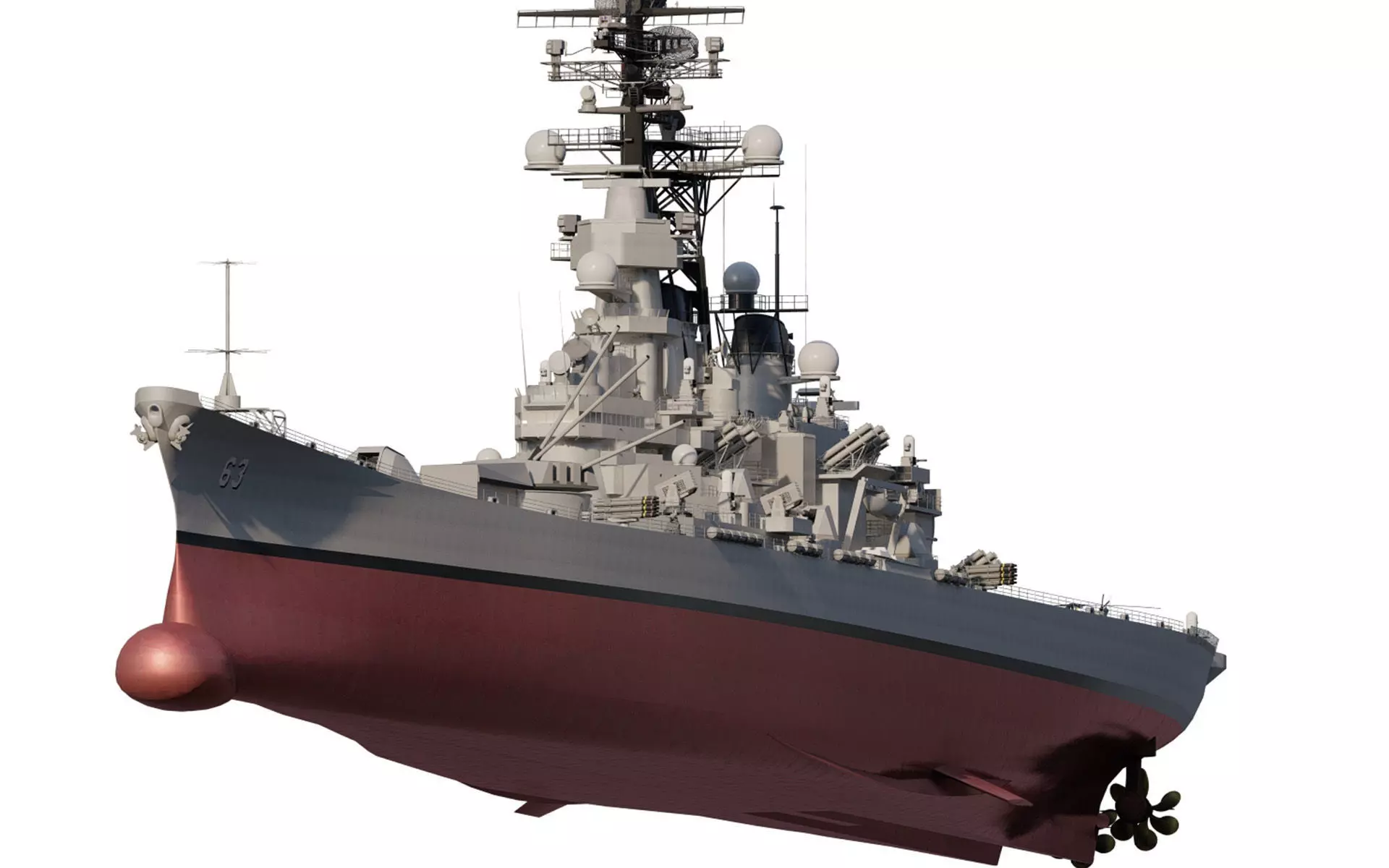 USS MISSOURI BB-63 3D model_0