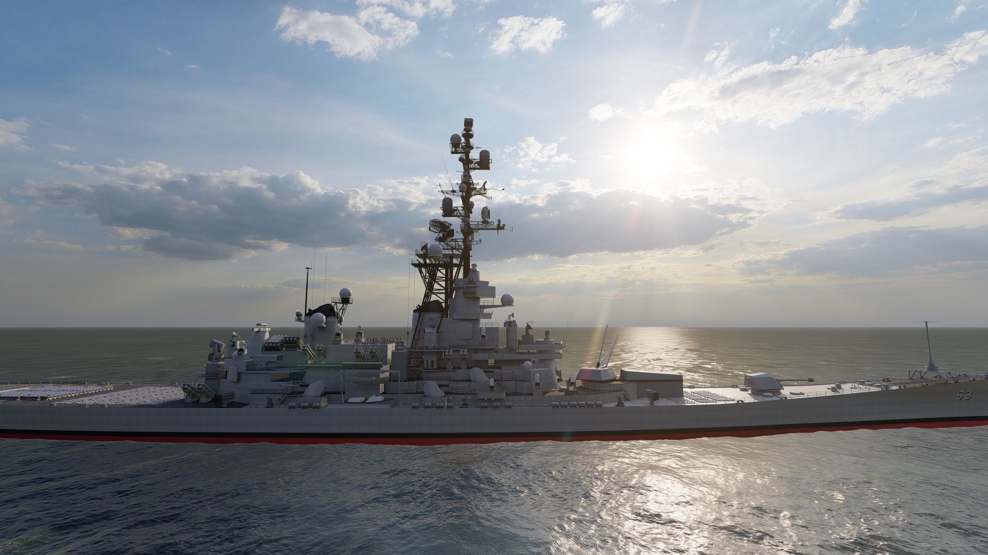 USS MISSOURI BB-63 3D model_1