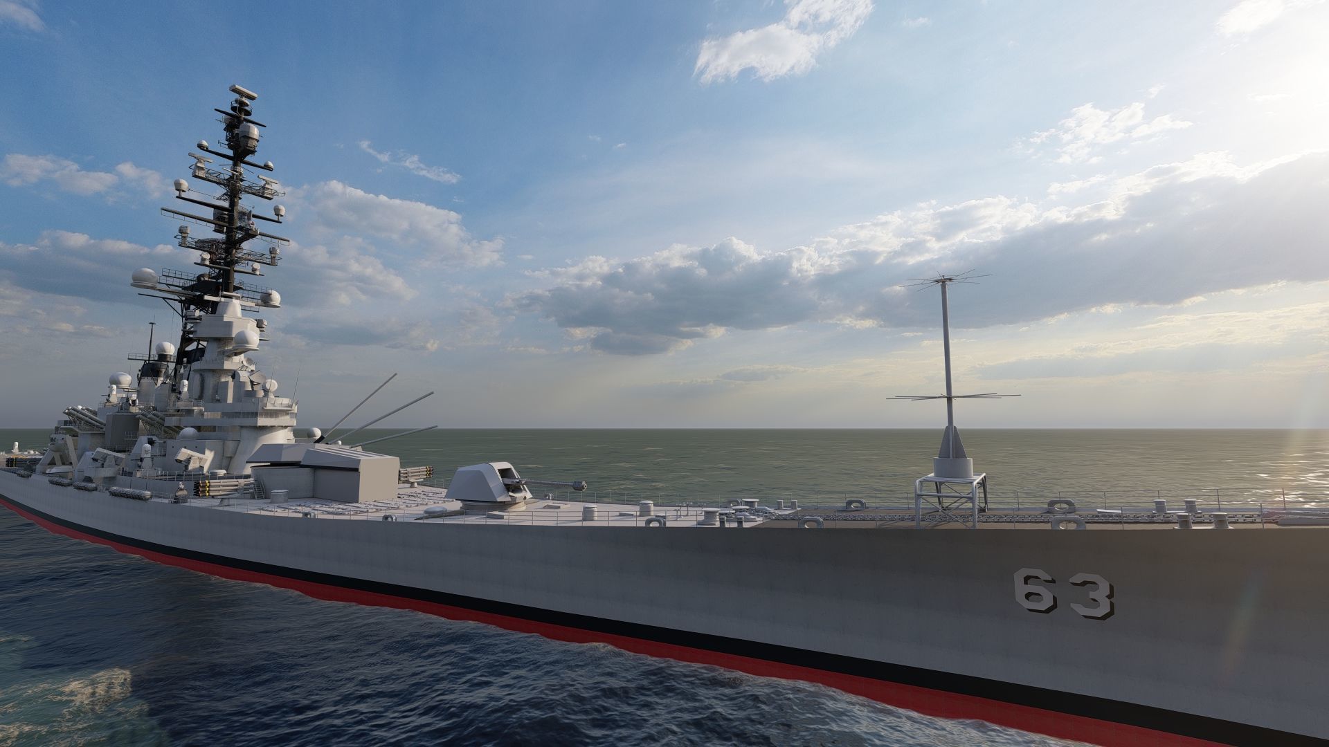 USS MISSOURI BB-63 3D model_2