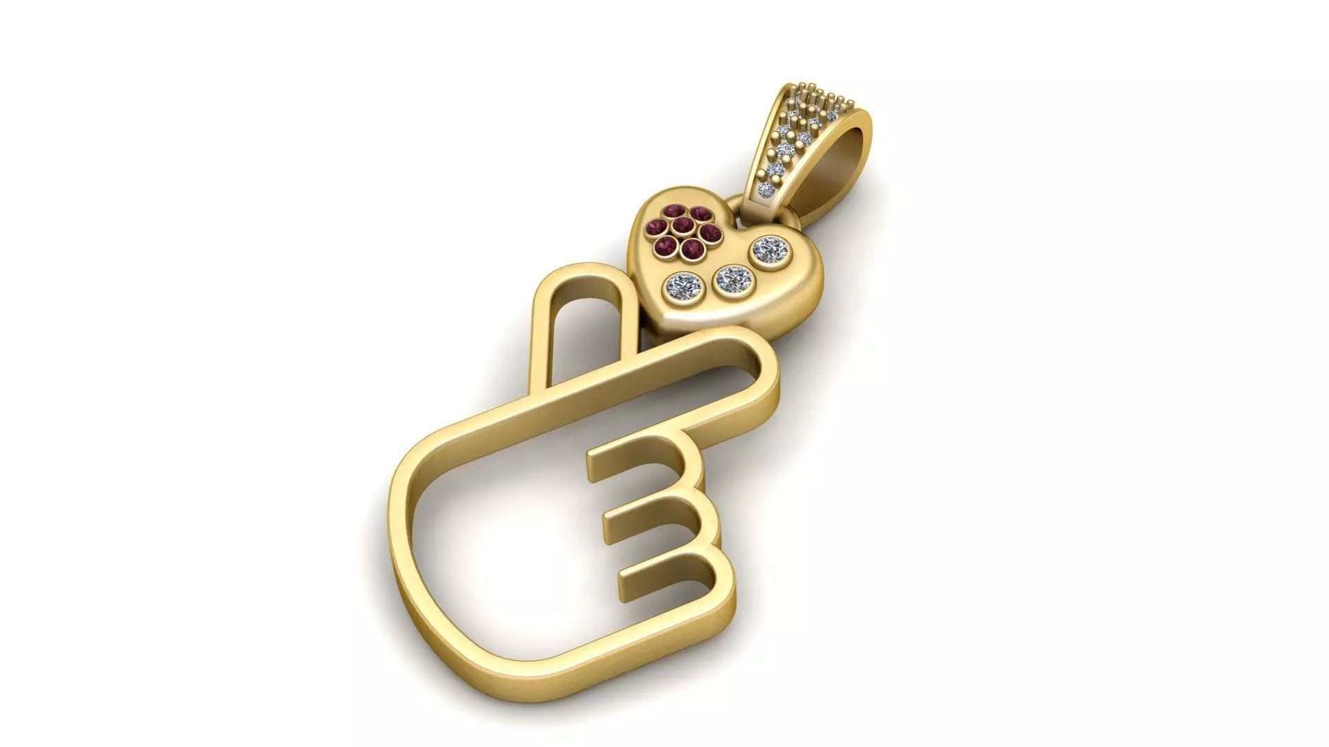 HAND FINGER HEART PENDANT 3D PRINTABLE MODEL 3D print model