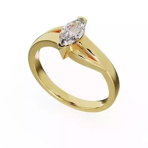 Engagement ring wth marquise 3D print model