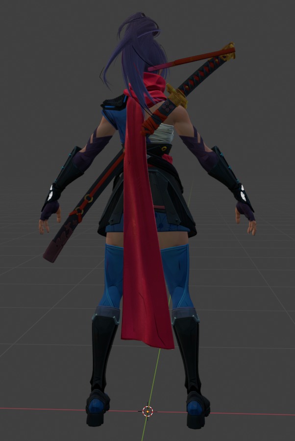 Psylocke - Blender Only Low-poly 3D model_4