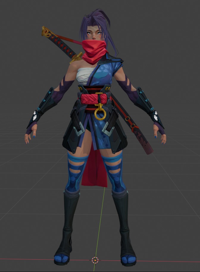 Psylocke - Blender Only Low-poly 3D model_2