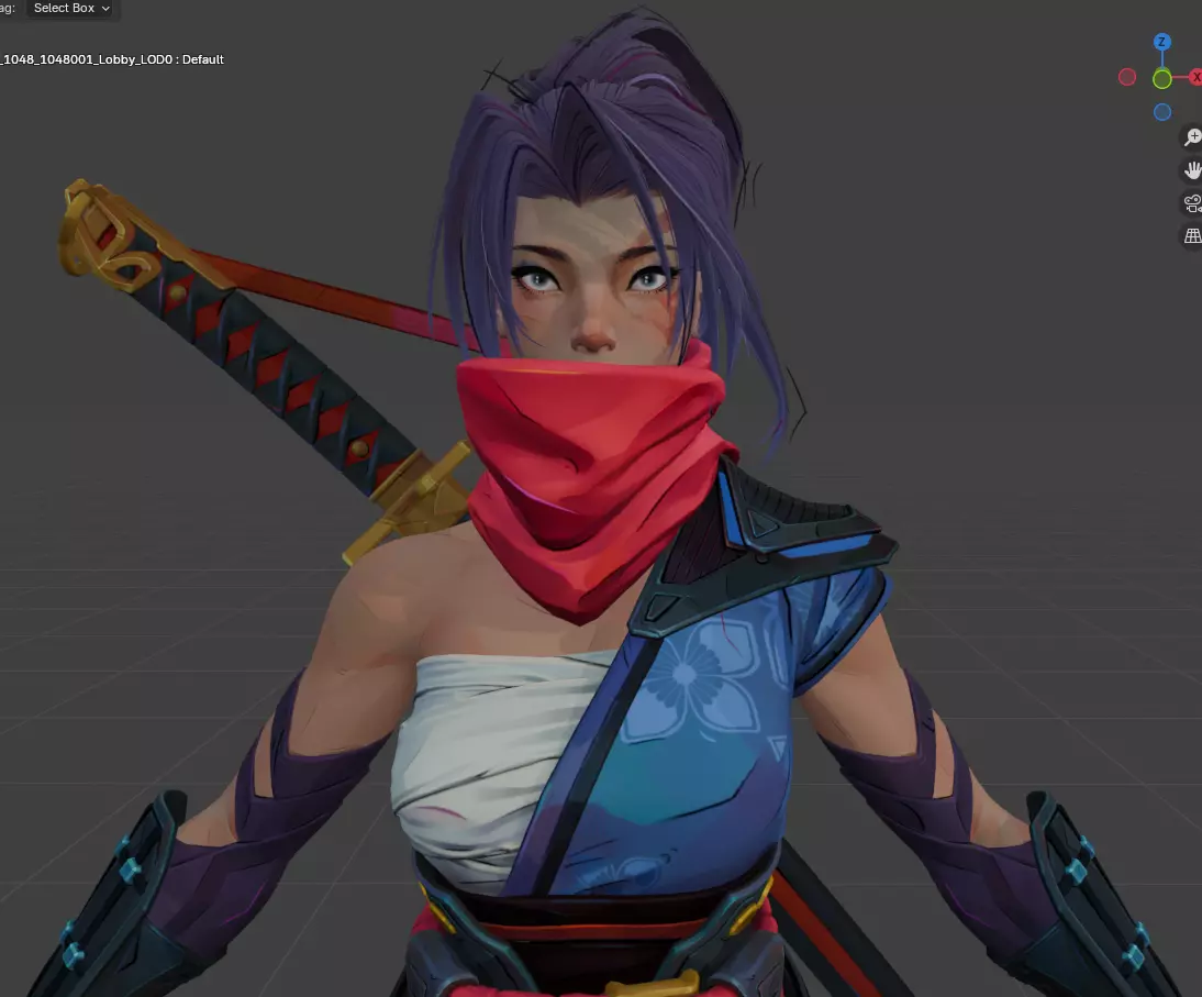 Psylocke - Blender Only Low-poly 3D model_0