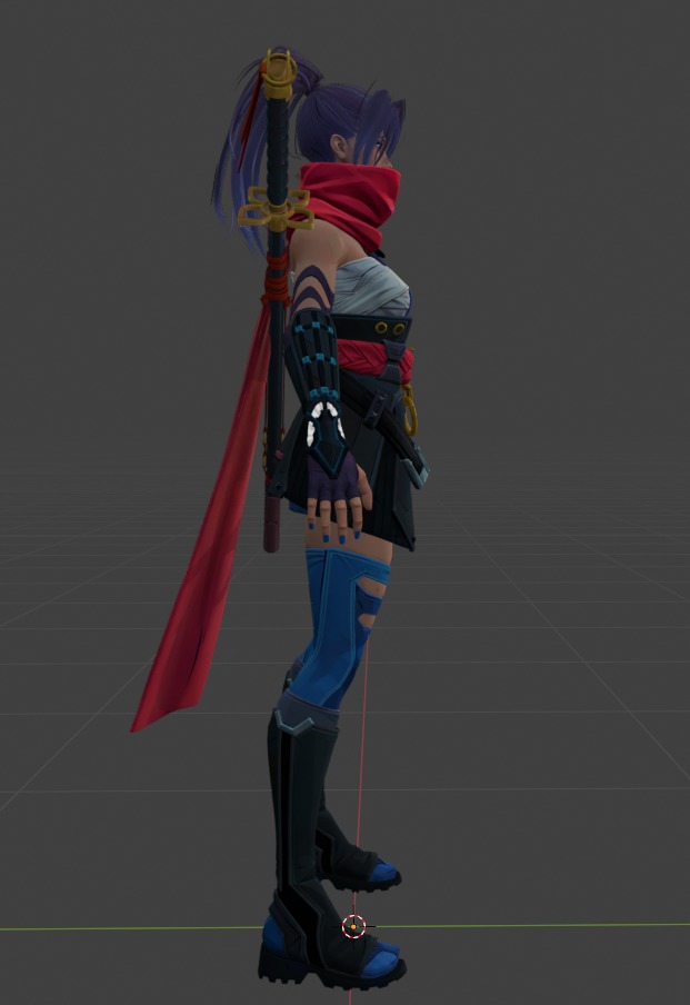 Psylocke - Blender Only Low-poly 3D model_3