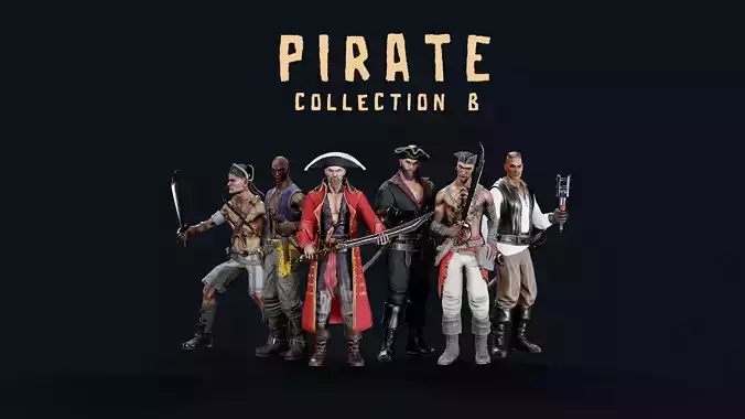 PIRATE R PACK B 3D Model Collection