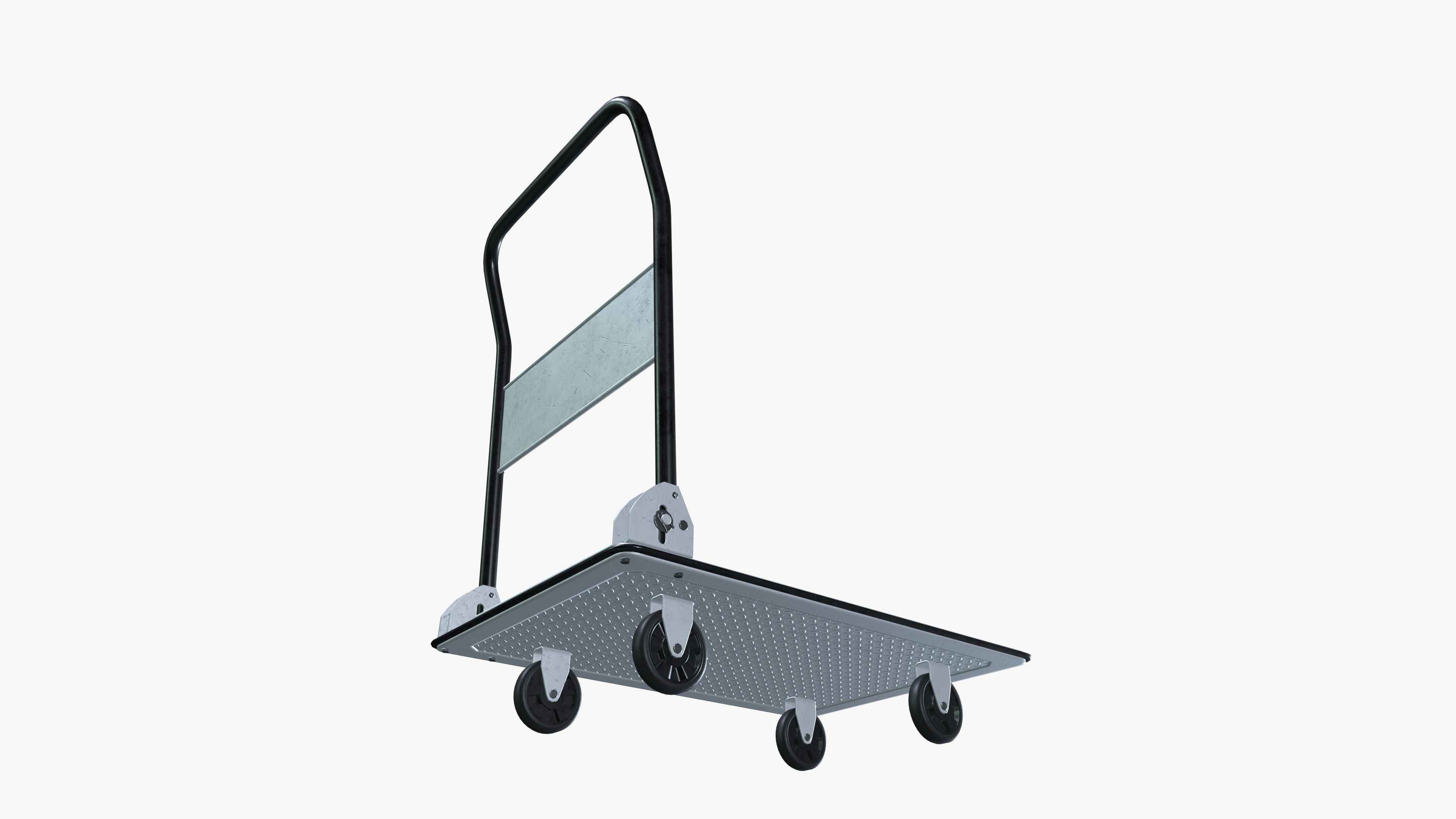 Platform Dolly Low-poly 3D model_8