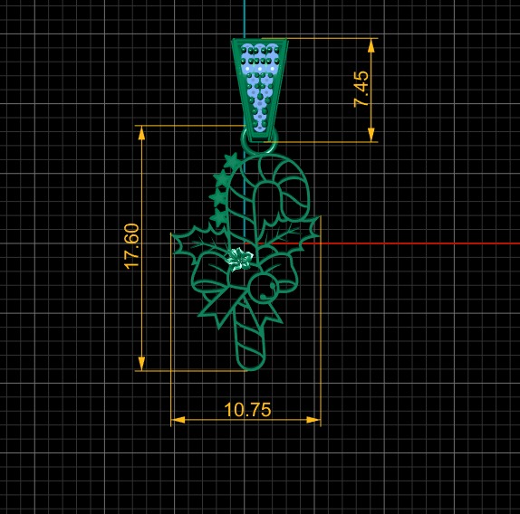 CHRISTMAS STICK PENDANT 3D PRINTABLE MODEL 3D print model_4