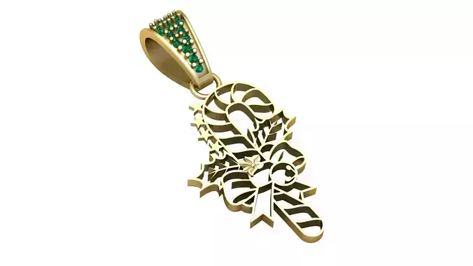 CHRISTMAS STICK PENDANT 3D PRINTABLE MODEL 3D print model